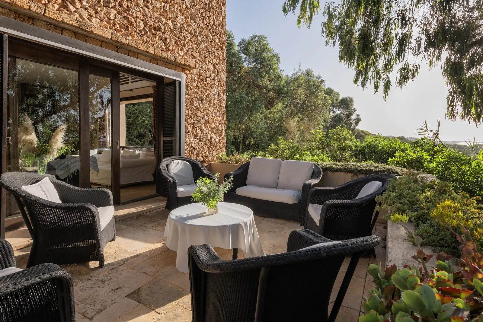 Outdoor lounge on the terrace of Villa Laguna