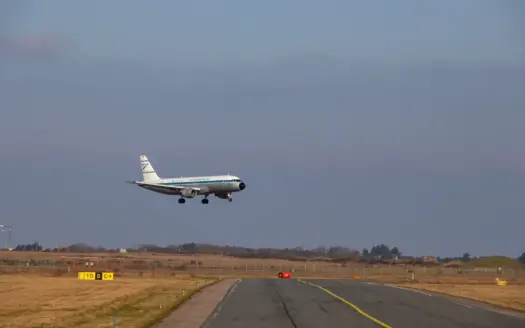 Airliner on final approach to a runway