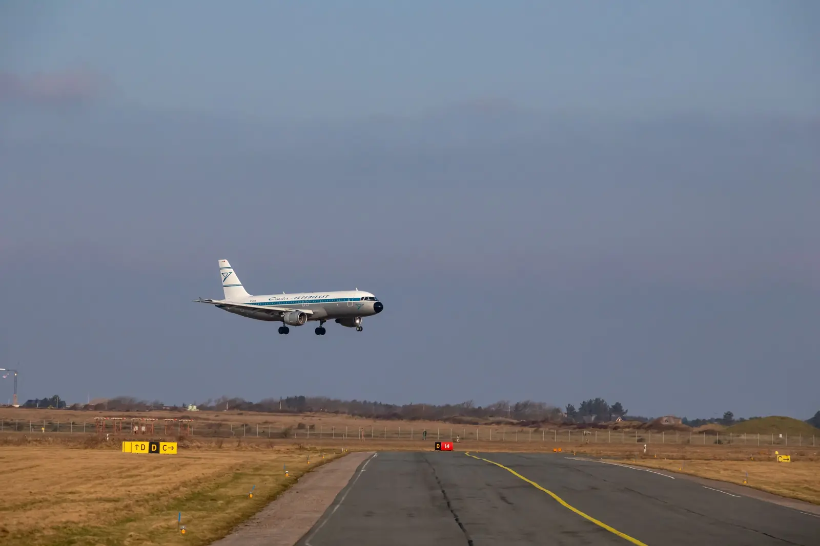 Airliner on final approach to a runway
