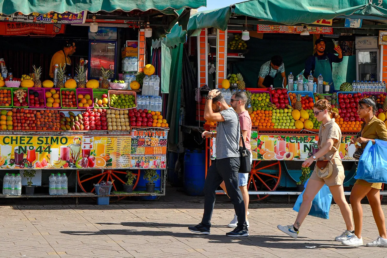 Fresh orange juice stalls on Jemaa el-Fna